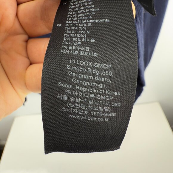 SANDRO “Steven” Preppy Wool Cashmere Sailor Navy White Red V-Neck Sweater S - Picture 15 of 15